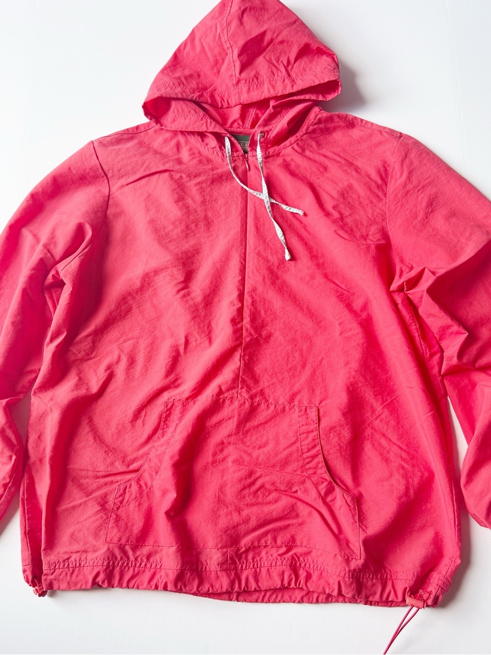 VTG L.L. Bean Windbreaker Popover Quarter Zip Pink Large